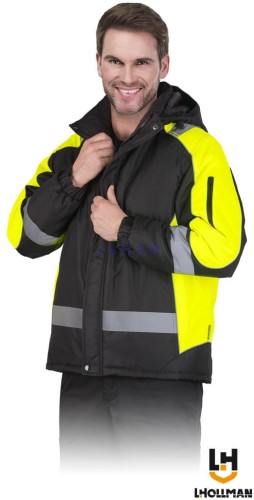 czarno-żółta + pasy odblaskowe